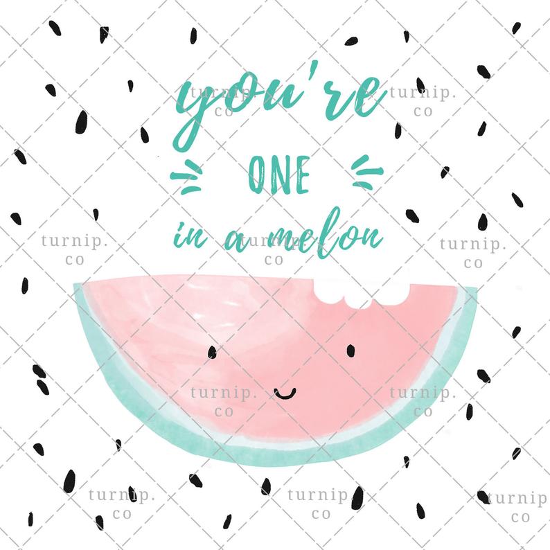 Watercolor Watermelon Clipart PNG Digital Sublimation Design Cartoon PNG