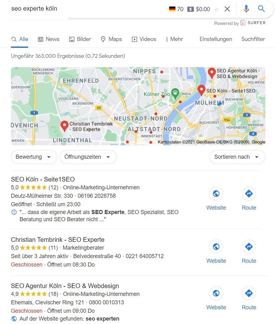 Suchergebniss f&uuml;r SEO Experte K&ouml;ln