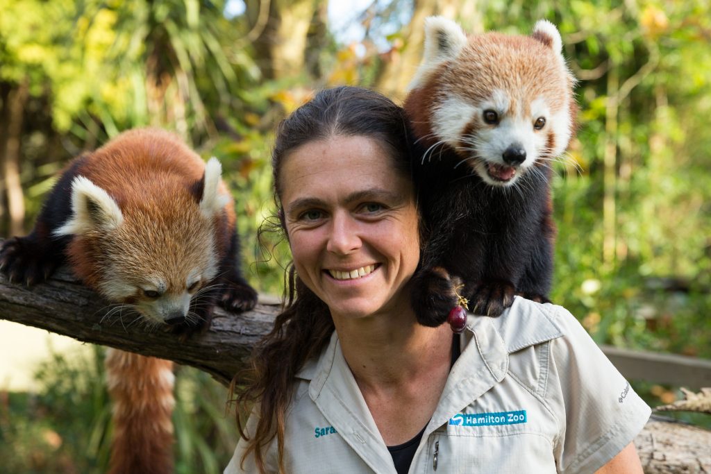 Women with two jaguar baby