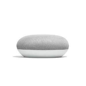 grey and white Google Home Mini