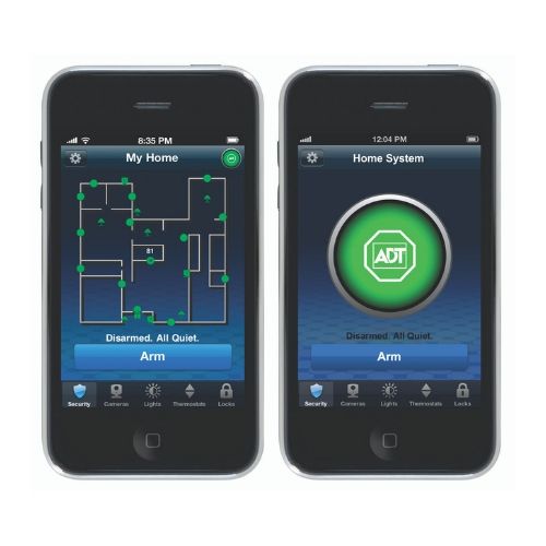 screenshots of ADT Pulse app