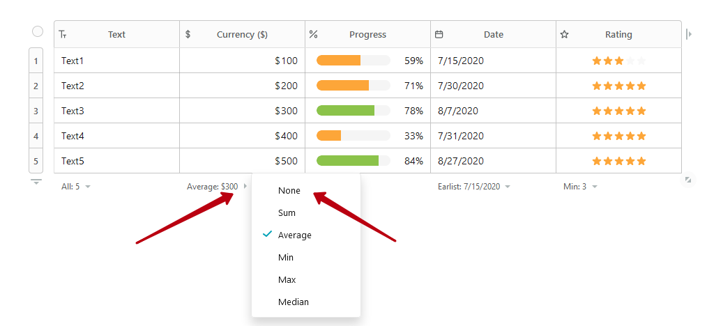 To enable counting, you need to point to the place where the counting menu is displayed and select the desired type of counting.