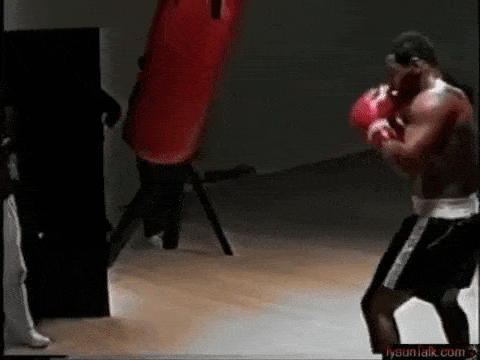 Mike Tyson schwere Tasche Training