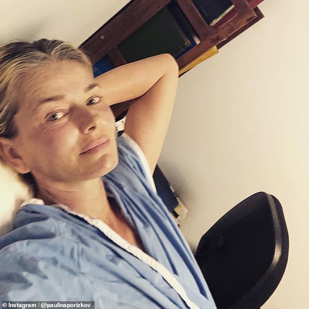 Candid: In January, she shared a photo of herself lying on an examining table in a blue hospital gown on the day of her annual physical