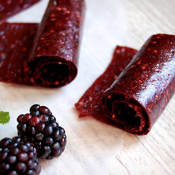 Homemade Blackberry Paleo Fruit Roll-ups