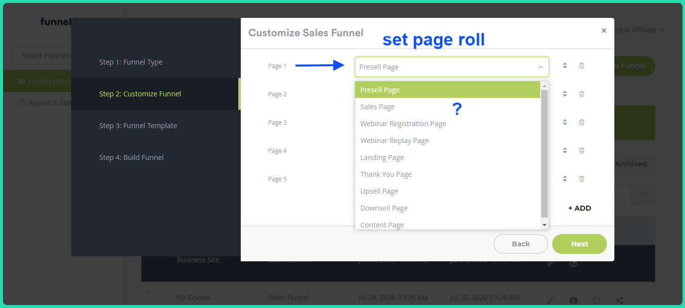 Funnelvio Review - Funnel creation