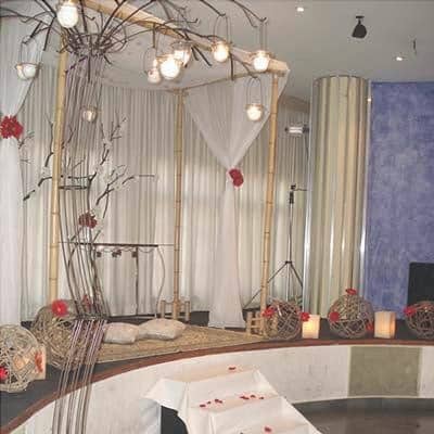 the pictures of the decor with the bamboo