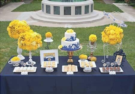 the photos of the Wedding royal blue and yellow