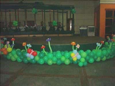 photo of a decorated with balls