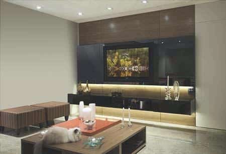 the rooms of the flat are decorated