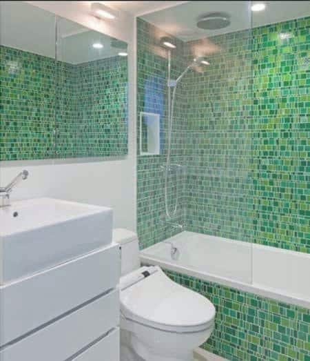 pictures of small Bathrooms with green