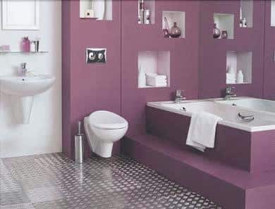decorating means a purple bathroom
