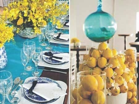the inspiration for the decorators of the wedding with the color blue