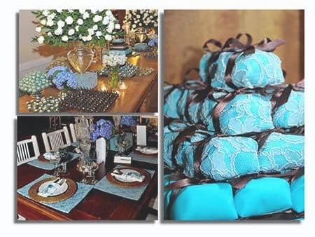 wedding decorated with blue