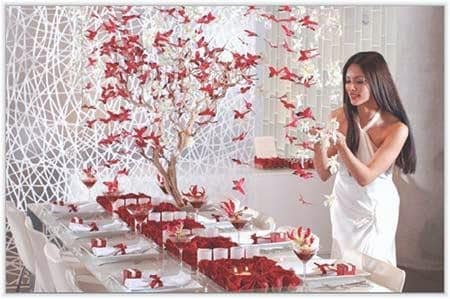 Wedding, creative, decorated with an origami-japanese