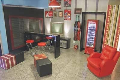 the photos of the decor in the bar