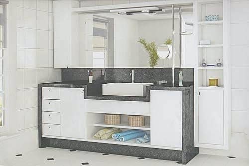 the minimalist decor of the bathrooms