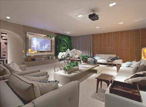 the rooms are decorated to a tv