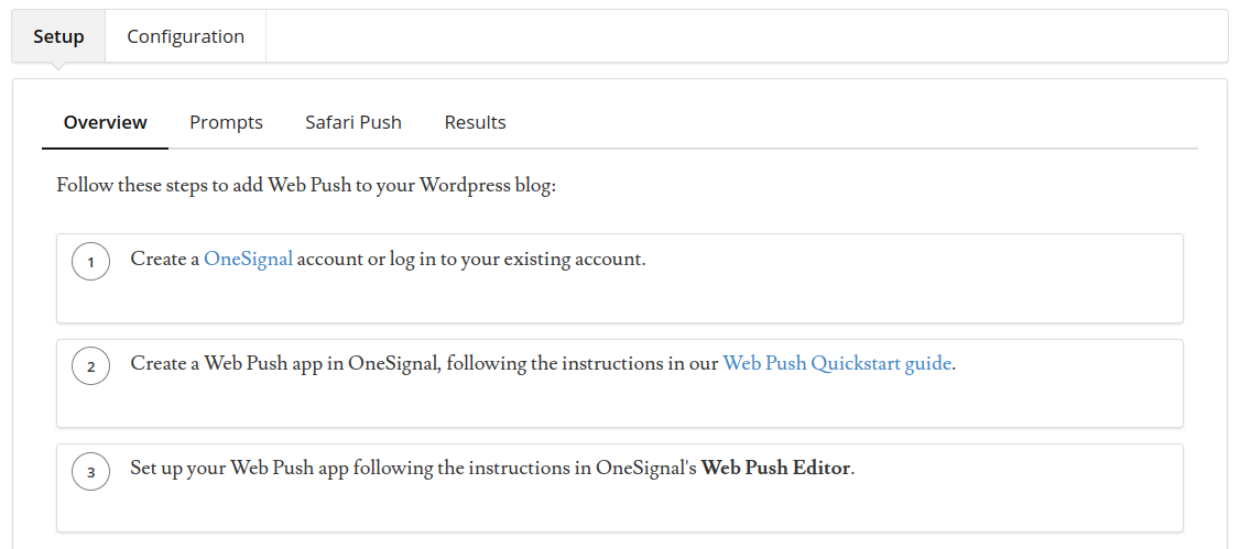 configure automatic notifications with onesignal wordpress plugin for push notifications