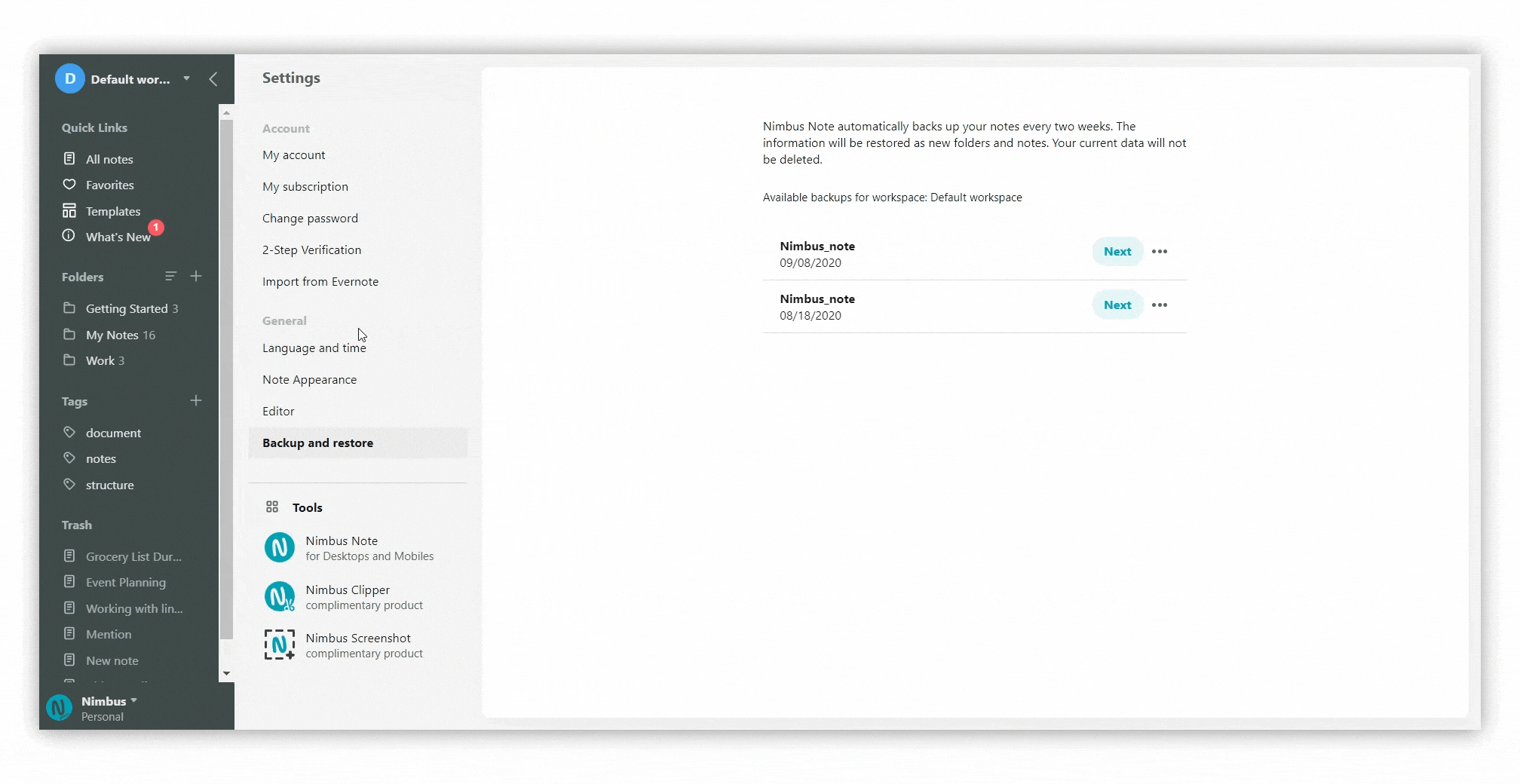 You can always restore pages/folders with backups that Nimbus page automatically creates every week. 