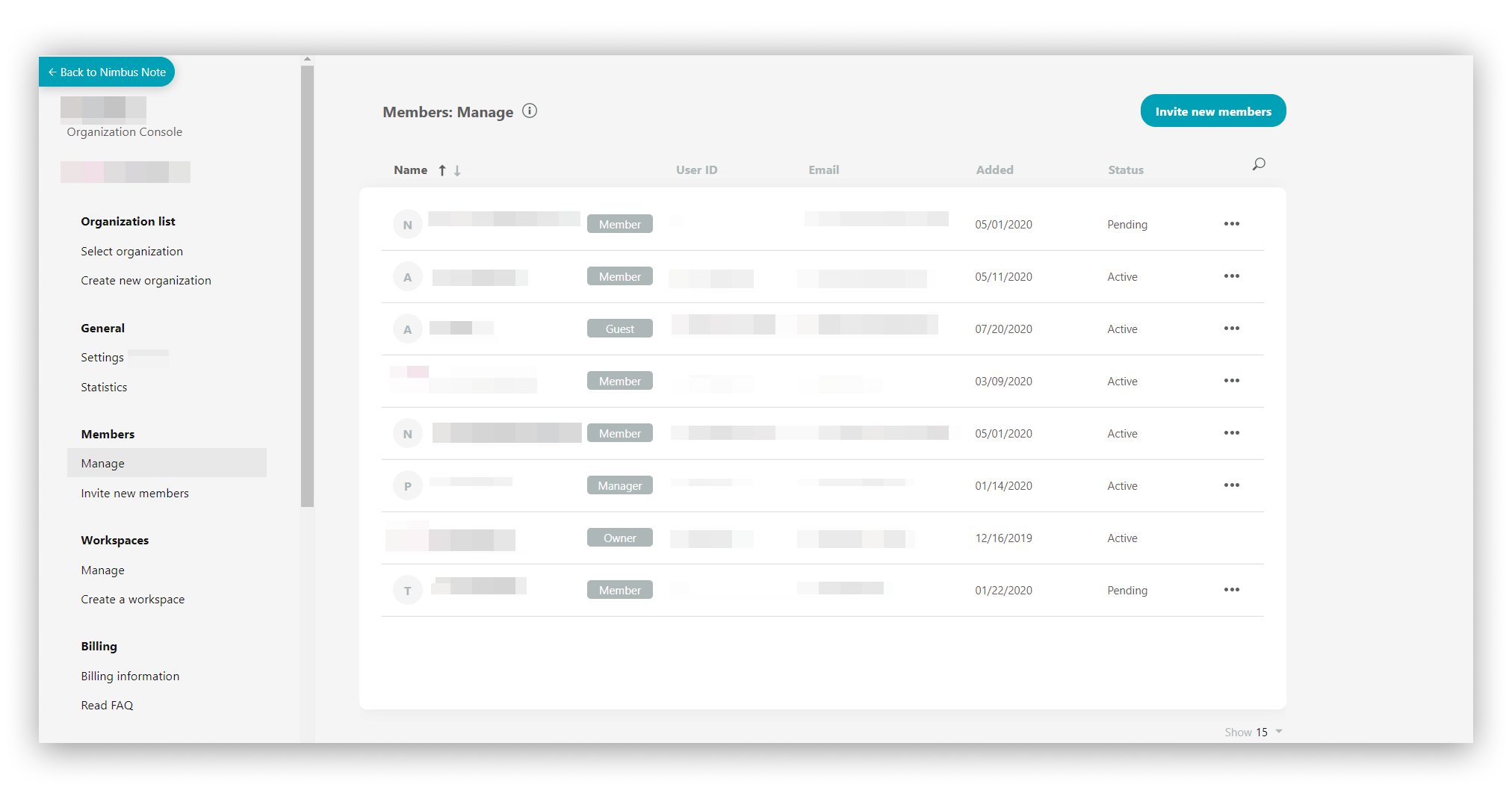 To manage members in Business accounts, go to the organization's console, where you will have access to