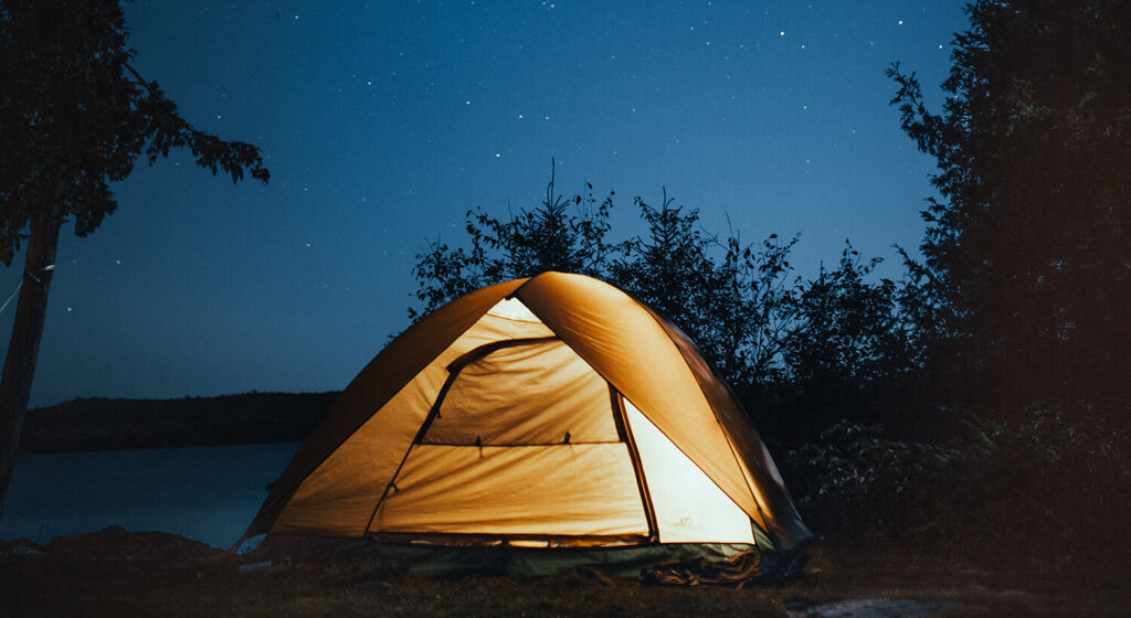 Camping at night