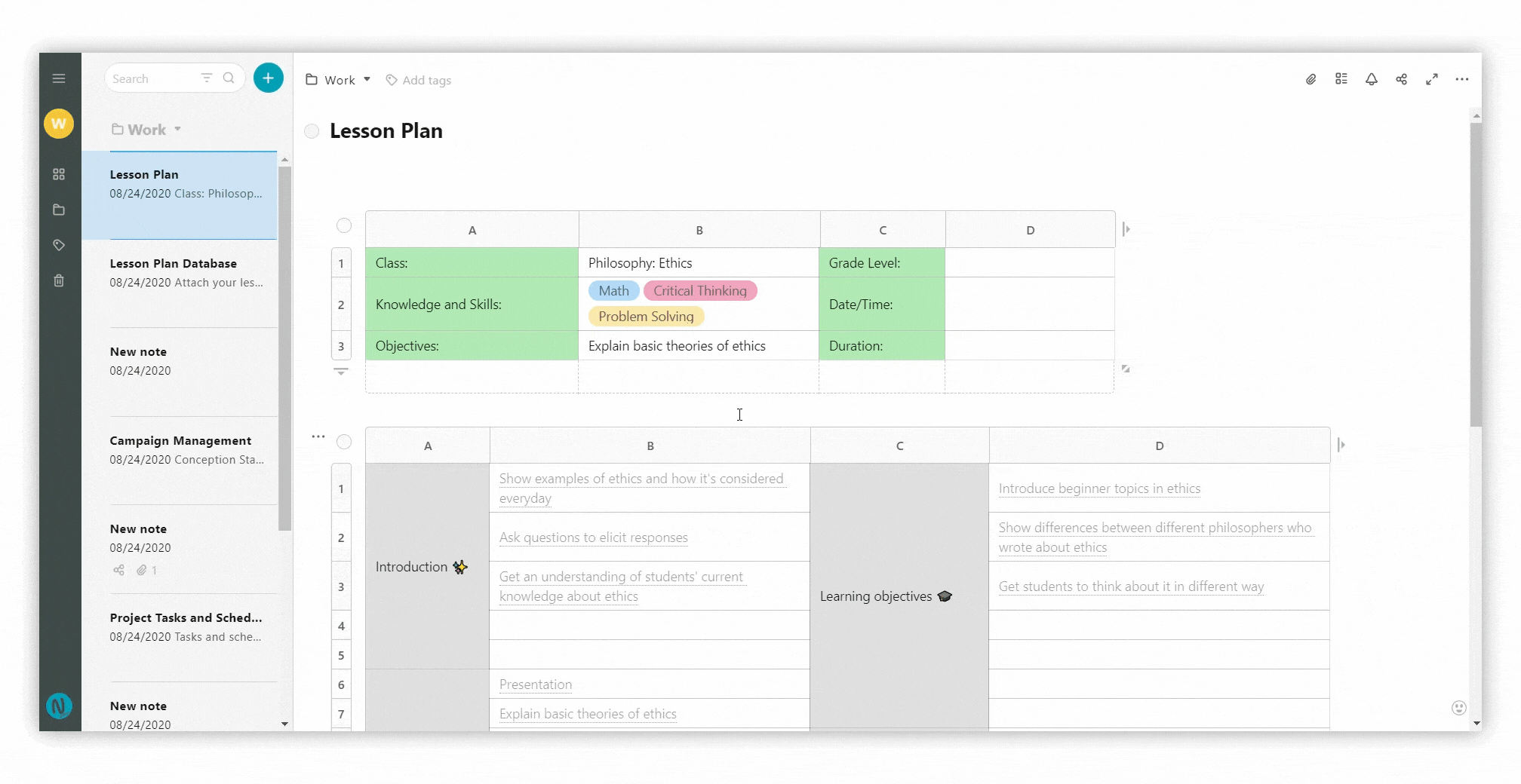 Adding files into the table