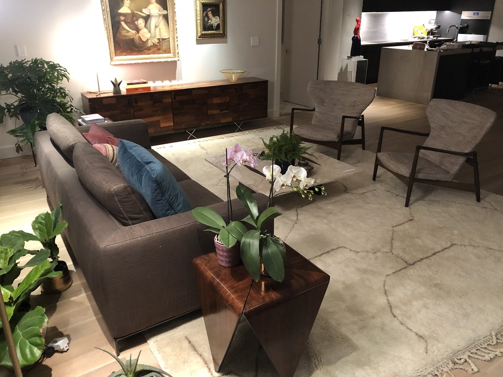 Moroccan rugs in living room