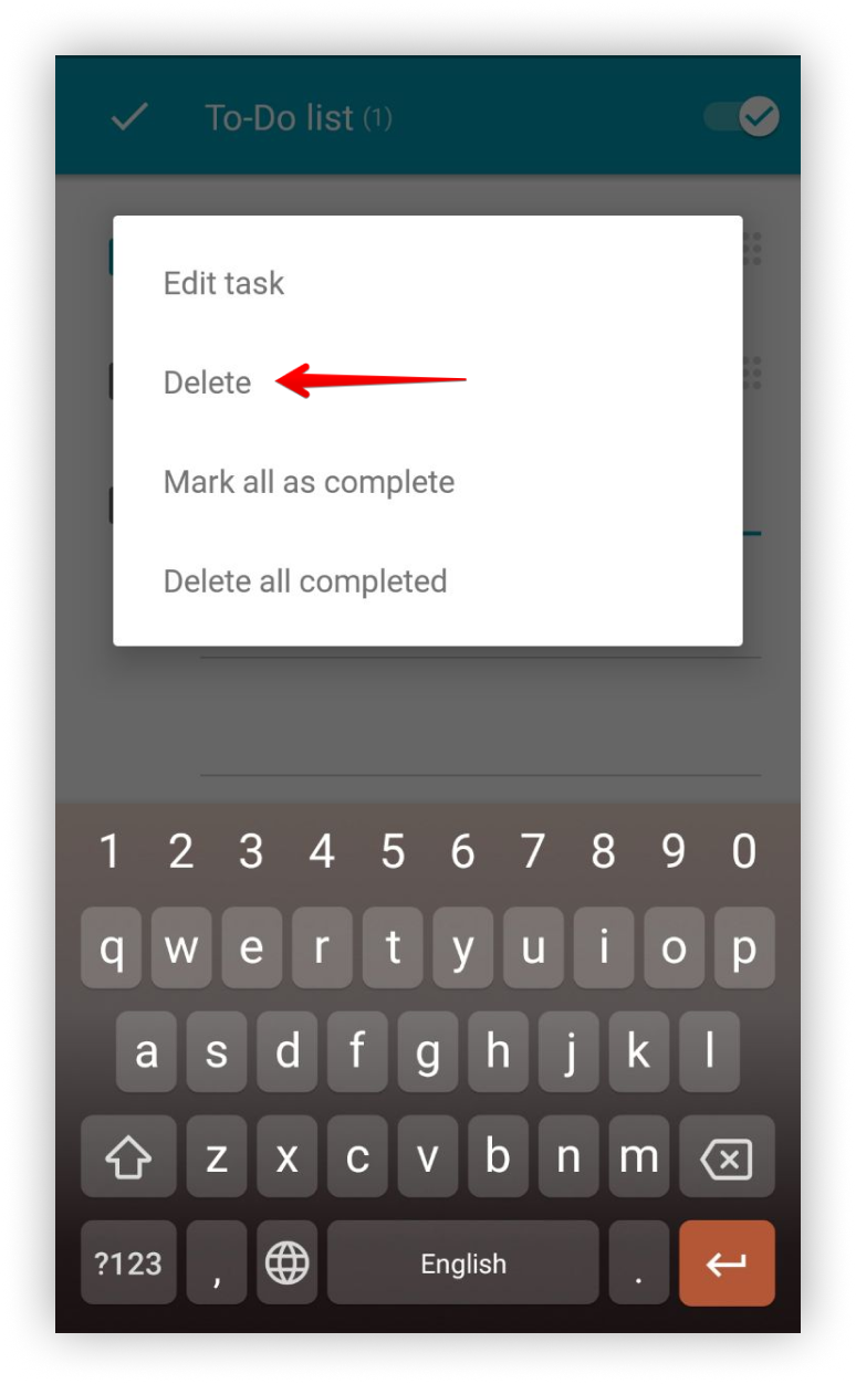 How can I delete tasks in mobile clients?