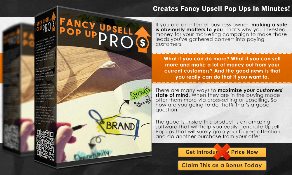 Fancy Upsell Pop Up PRO Info Graphic