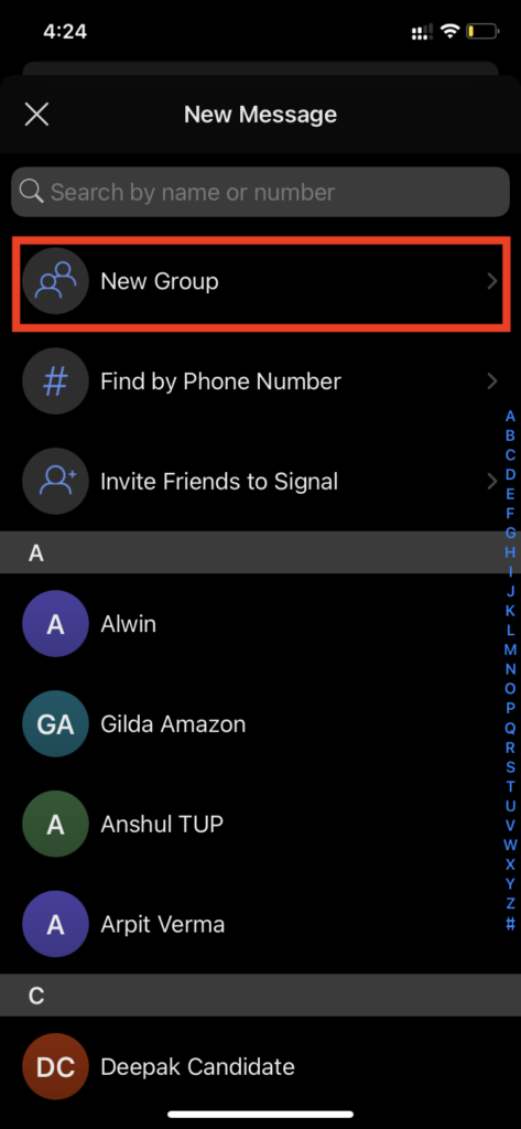 Move whatsapp group to signal