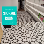 Basement Storage Room Remodel With Affordable Ceramic Star Tile Flooring And Track Shelving Storage, Remodelaholic