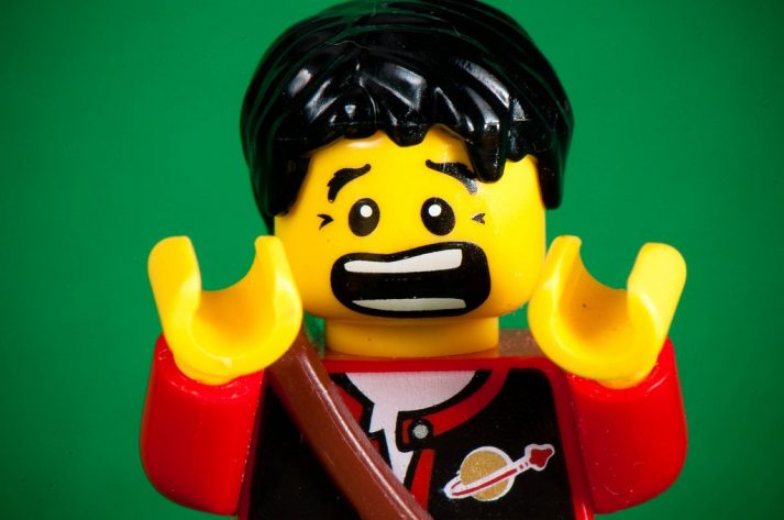 Our Lego friend is terrified of bad personal trainers. 
