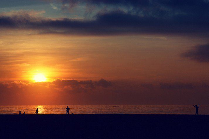 A great place to workout is the beach.