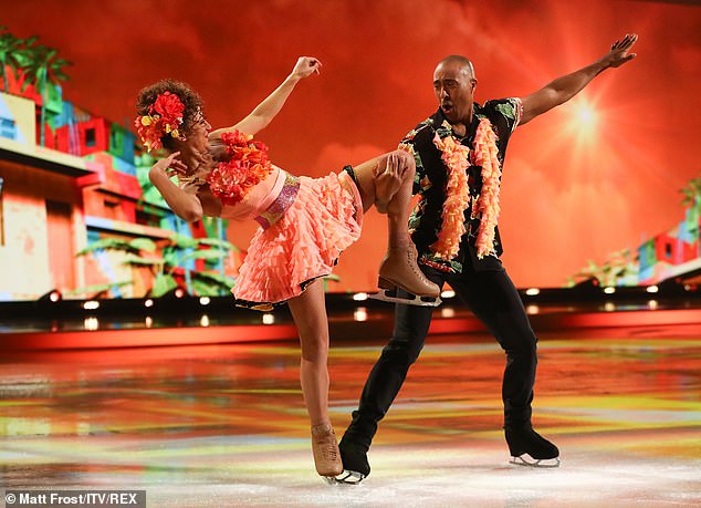 Colourful! Colin and Klabera dazzled on the ice in their bright orange and black costumes