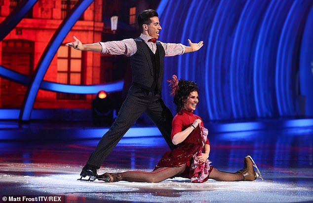 Big finish! The duo seemed pleased with their efforts as the cancan music came to a stop
