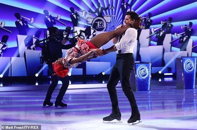 Brave move! Lady Leshurr and Brendyn Hatfield shot straight to the top of the leaderboard with their skating routine