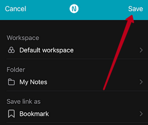 In the Nimbus Note app for Android and iOS, you can save information from the Internet using the built-in clipper.