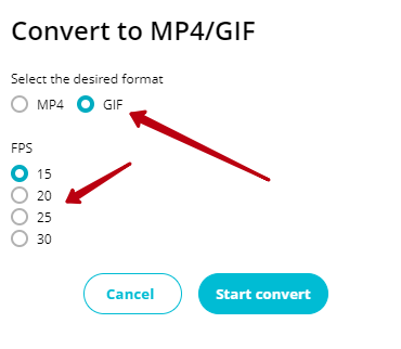 Select GIF and desired frame rate (FPS)