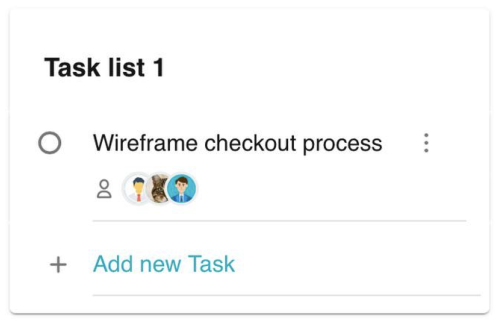 The selected members' avatars will be shown right under the task.