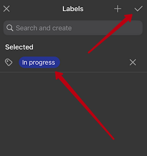 And select the labels you want in the window that appears, and then confirm your actions by tapping on the check mark