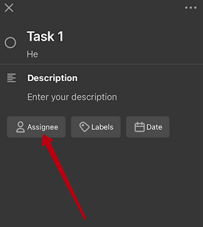 Also in the detailed view, you can select labels for the task. Tap on Labels
